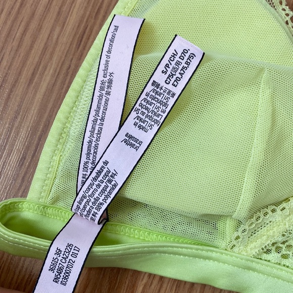 ❤️ Victoria’s Secret Yellow Lace Racerback Bralette Size Small - Picture 7 of 8